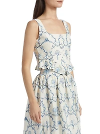 Eslabon Floritura Linen Top