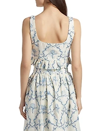 Eslabon Floritura Linen Top