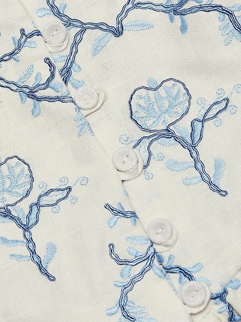 Eslabon Floritura Linen Top