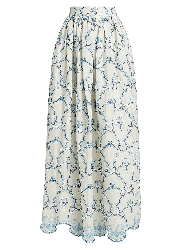 Tangelo Linen Maxi Skirt