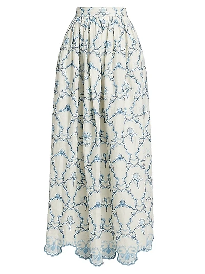 Tangelo Linen Maxi Skirt