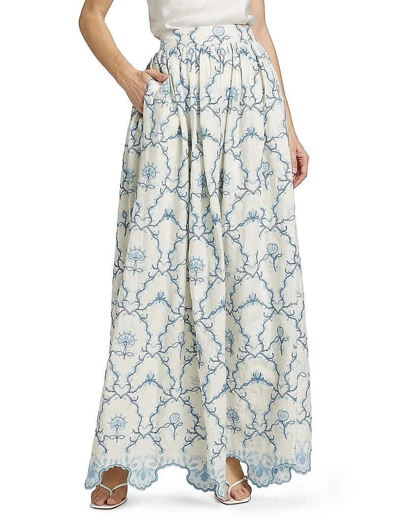 Tangelo Linen Maxi Skirt