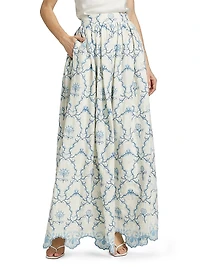 Tangelo Linen Maxi Skirt