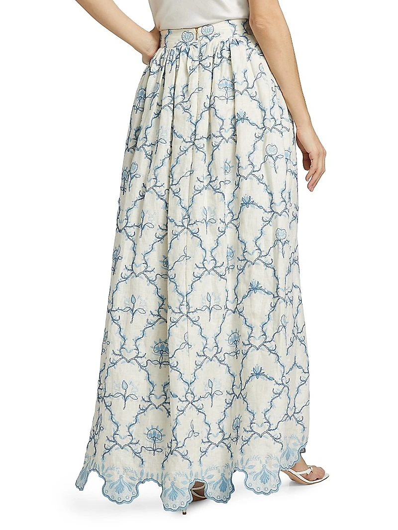 Tangelo Linen Maxi Skirt
