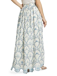 Tangelo Linen Maxi Skirt