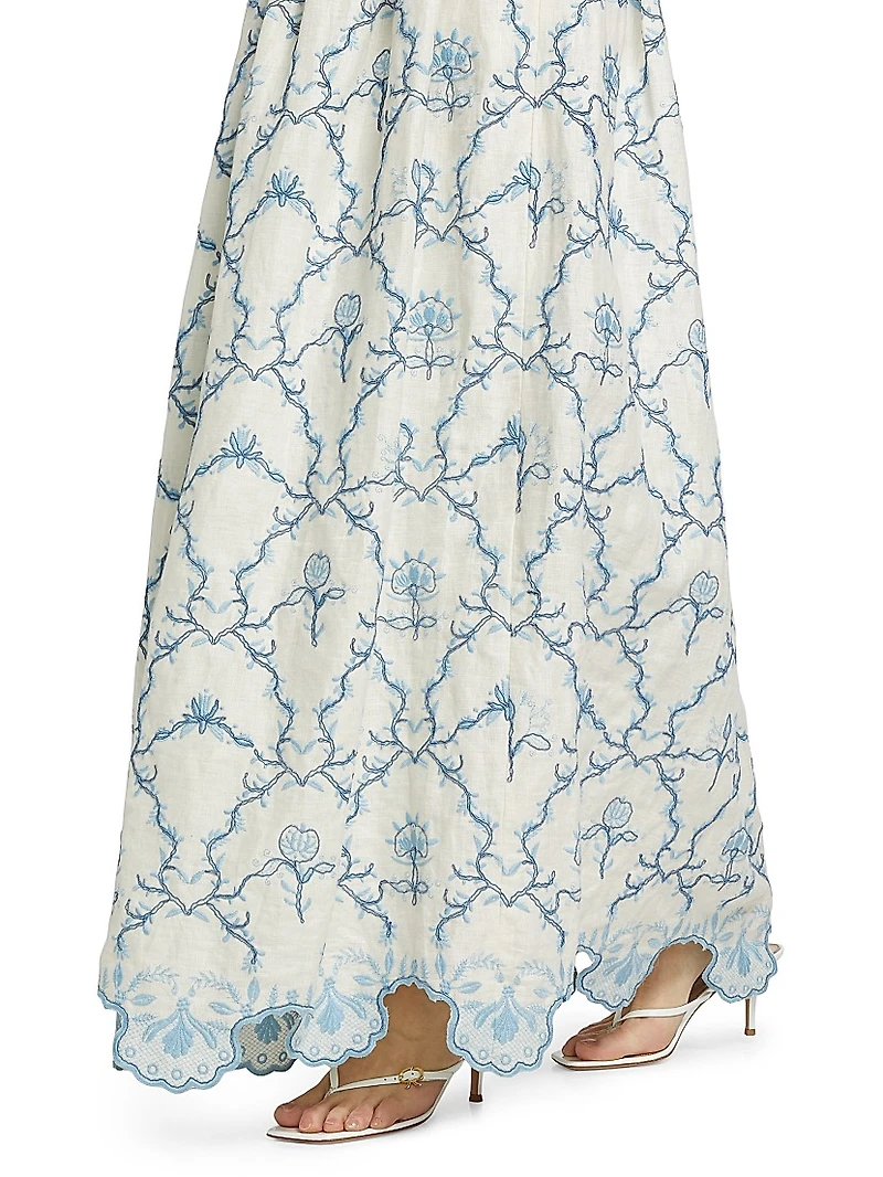 Tangelo Linen Maxi Skirt