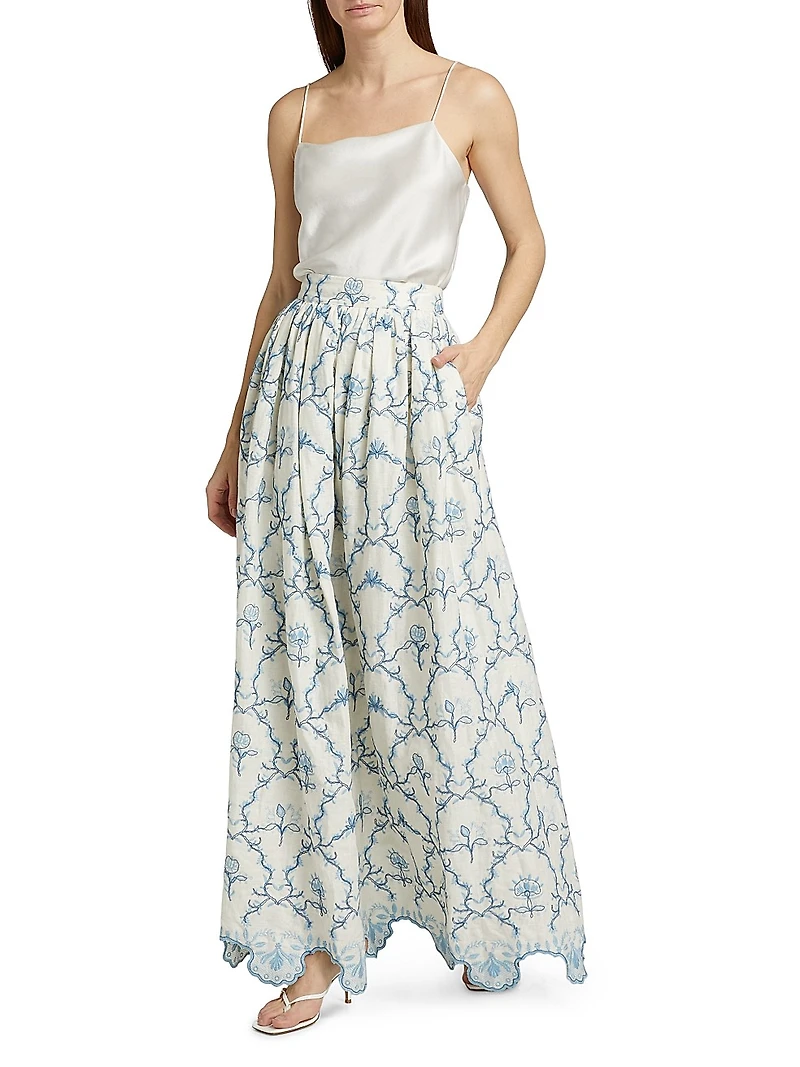 Tangelo Linen Maxi Skirt