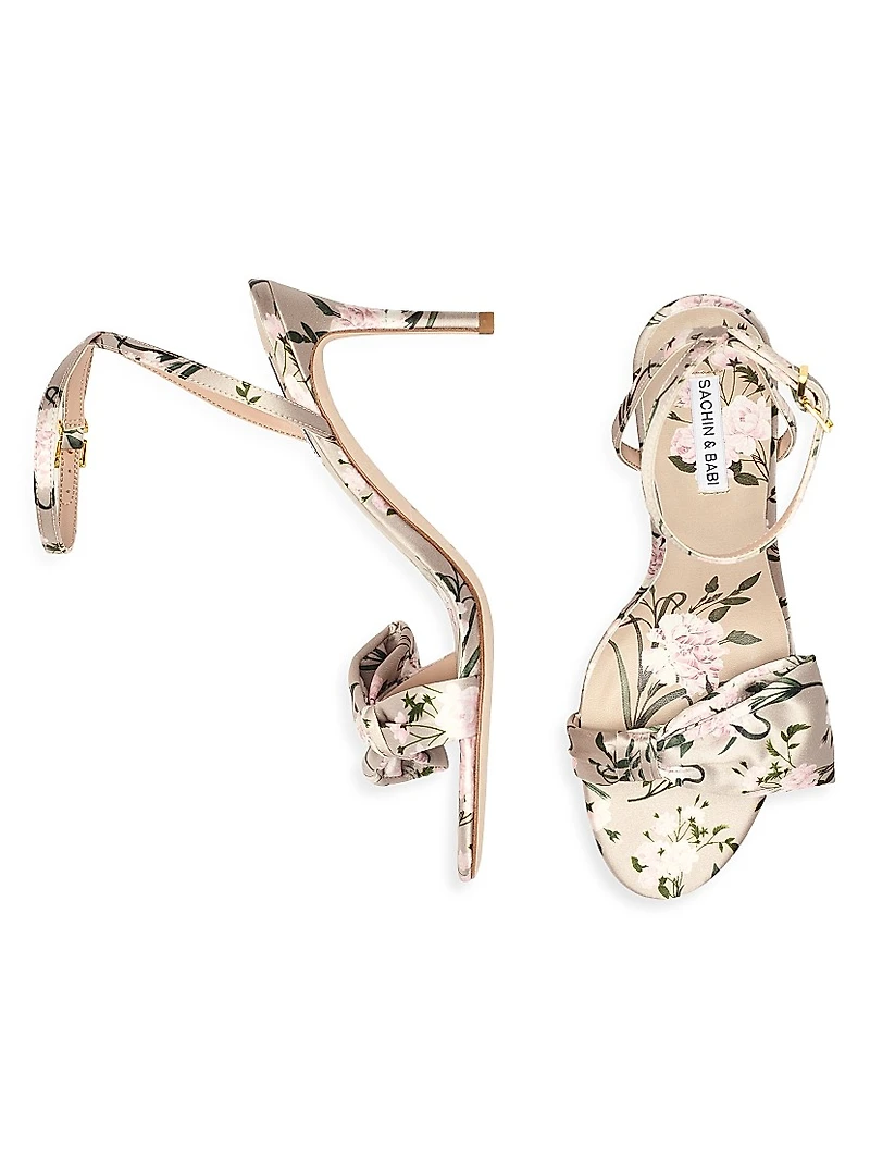 Chelsea 85MM Floral Satin Sandals