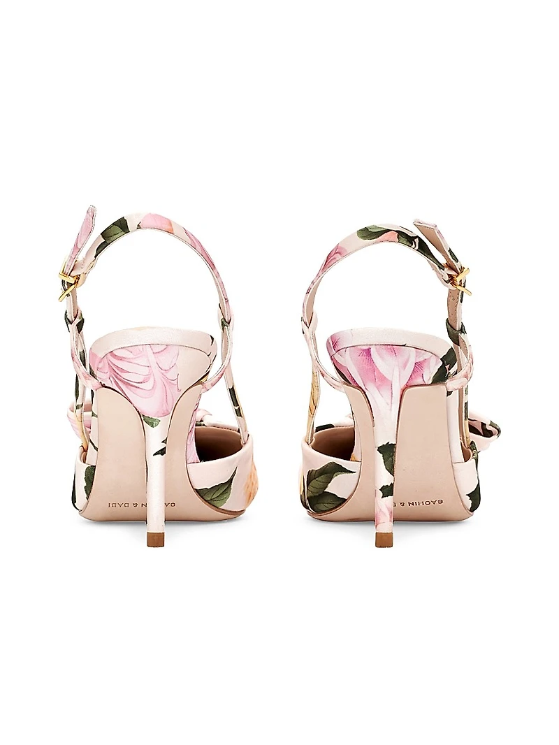 Lenox Obi-Bow 85MM Floral Satin Pumps