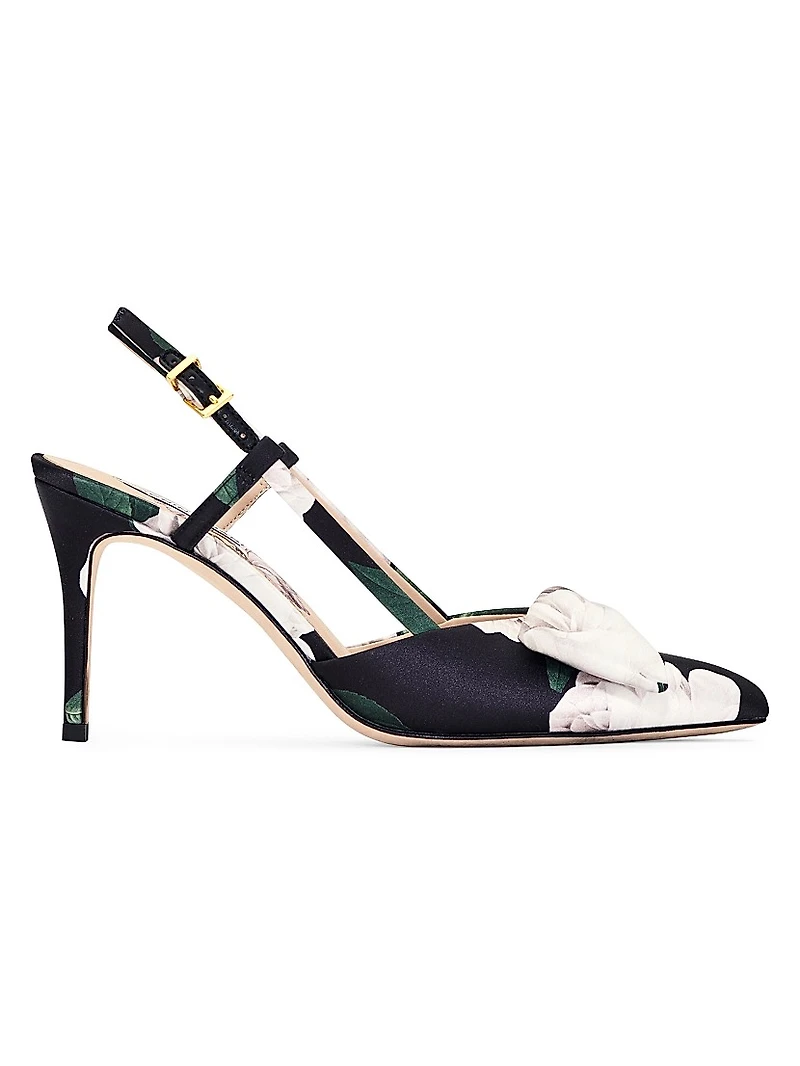 Lenox Obi-Bow 85MM Floral Satin Pumps
