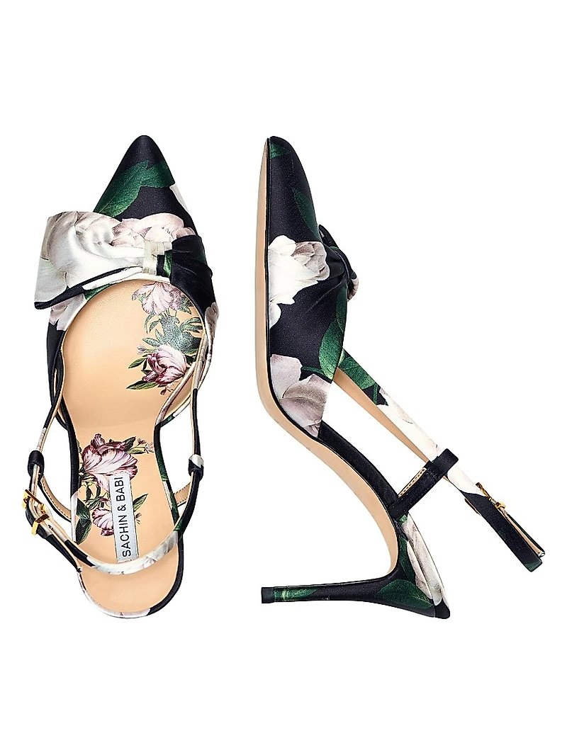 Lenox Obi-Bow 85MM Floral Satin Pumps