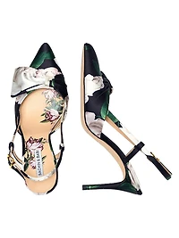 Lenox Obi-Bow 85MM Floral Satin Pumps