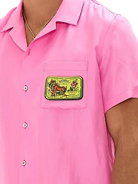 Salty Splendour Silk Short-Sleeve Camp Shirt