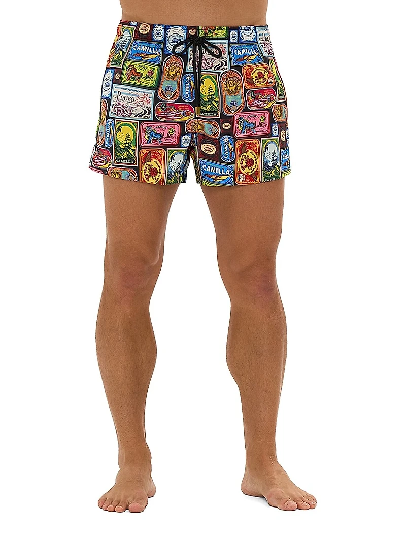 Saldomar Printed Drawstring Swim Shorts