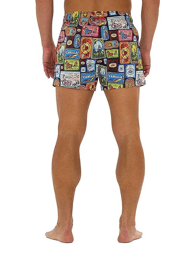 Saldomar Printed Drawstring Swim Shorts