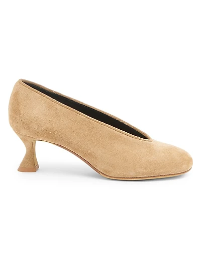 55MM Suede Duck-Heel Pumps