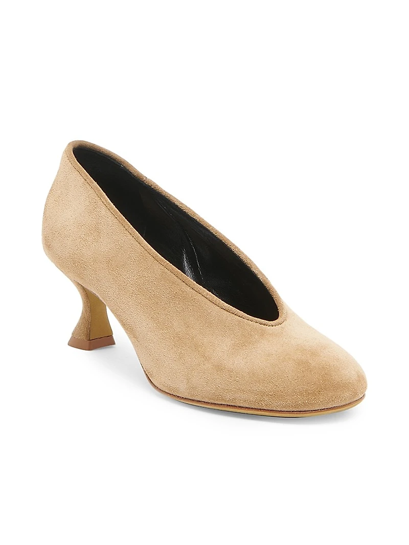 55MM Suede Duck-Heel Pumps
