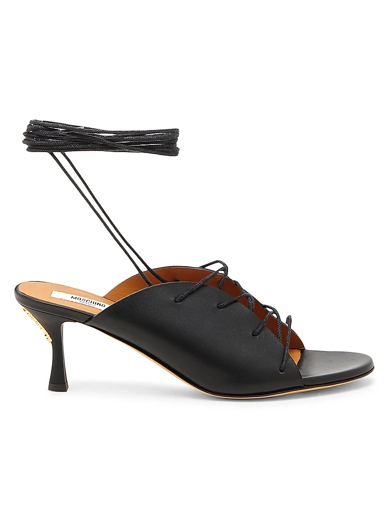 Laced Lettering 60MM Leather Sandals