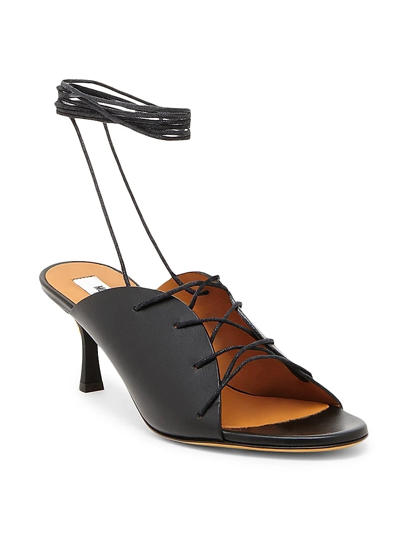 Laced Lettering 60MM Leather Sandals