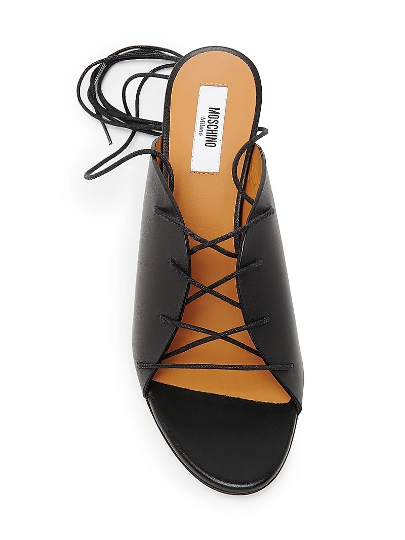 Laced Lettering 60MM Leather Sandals