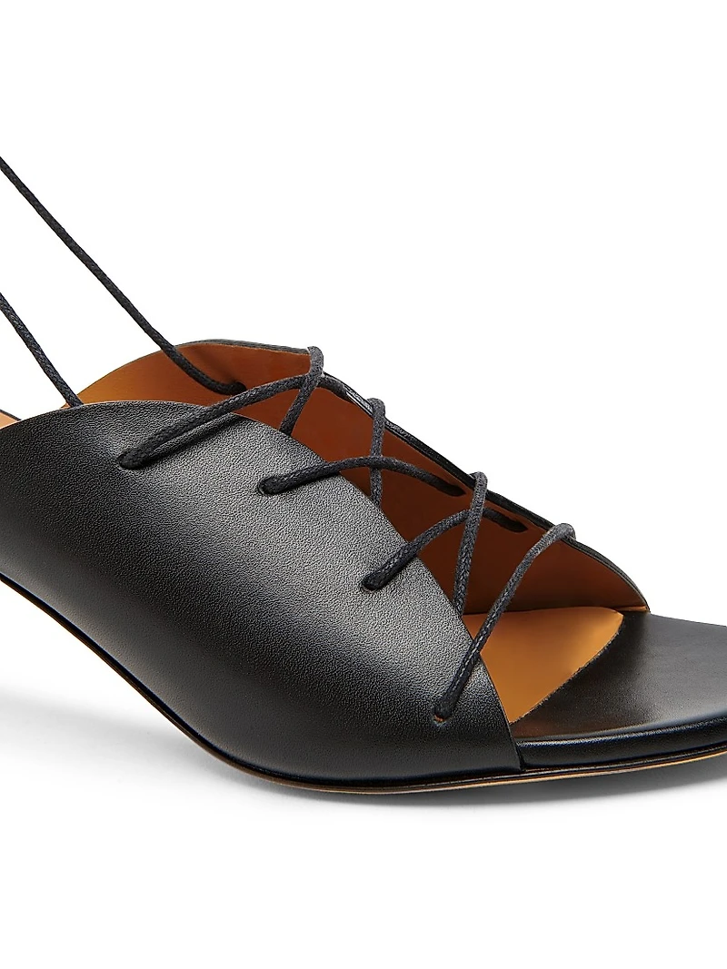 Laced Lettering 60MM Leather Sandals