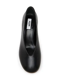55MM Duck-Heel Leather Pumps