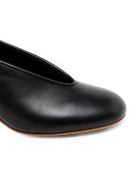 55MM Duck-Heel Leather Pumps