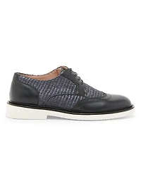 Mannish Raffia & Leather Oxfords