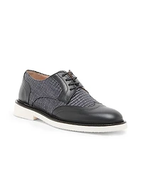 Mannish Raffia & Leather Oxfords
