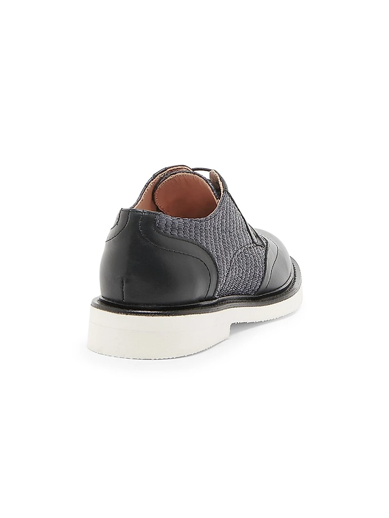 Mannish Raffia & Leather Oxfords