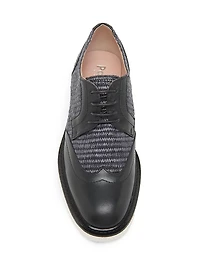 Mannish Raffia & Leather Oxfords