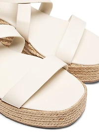 Harper Leather & Raffia Sandals