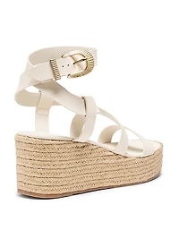 Harper Leather & Raffia Sandals