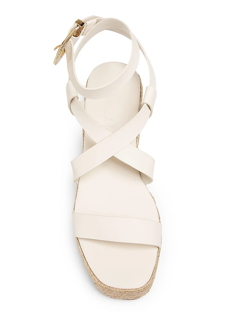 Harper Leather & Raffia Sandals