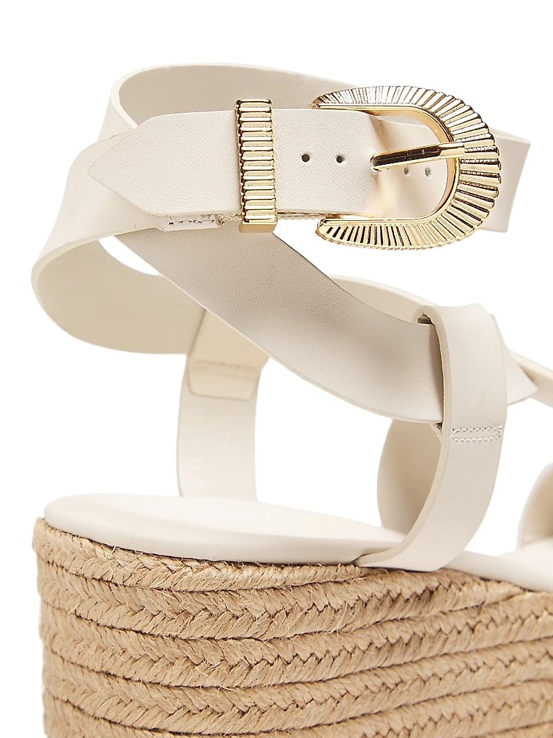 Harper Leather & Raffia Sandals