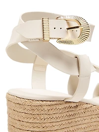 Harper Leather & Raffia Sandals