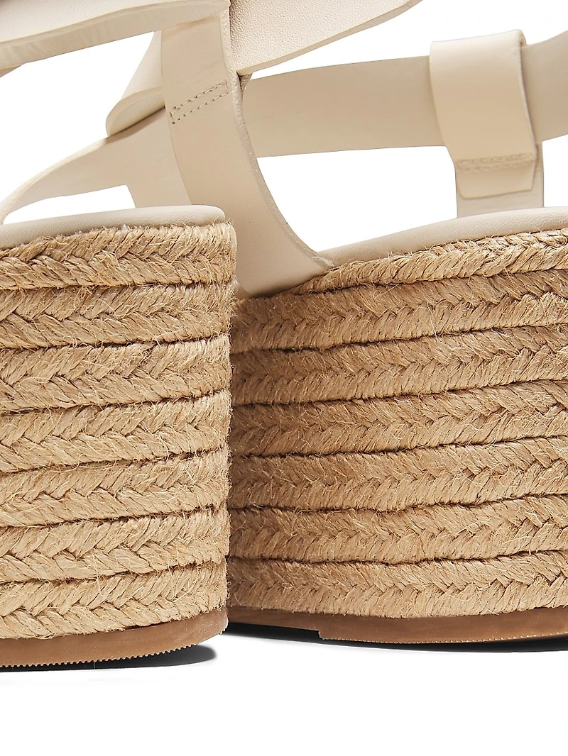 Harper Leather & Raffia Sandals