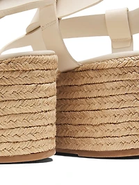 Harper Leather & Raffia Sandals