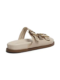 Blake Embellished Leather Flat Sandals