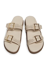 Blake Embellished Leather Flat Sandals