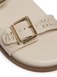Blake Embellished Leather Flat Sandals