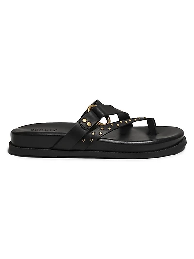 Aveline Sporty Leather Flat Sandals