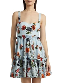Audrey Floral Linen Minidress