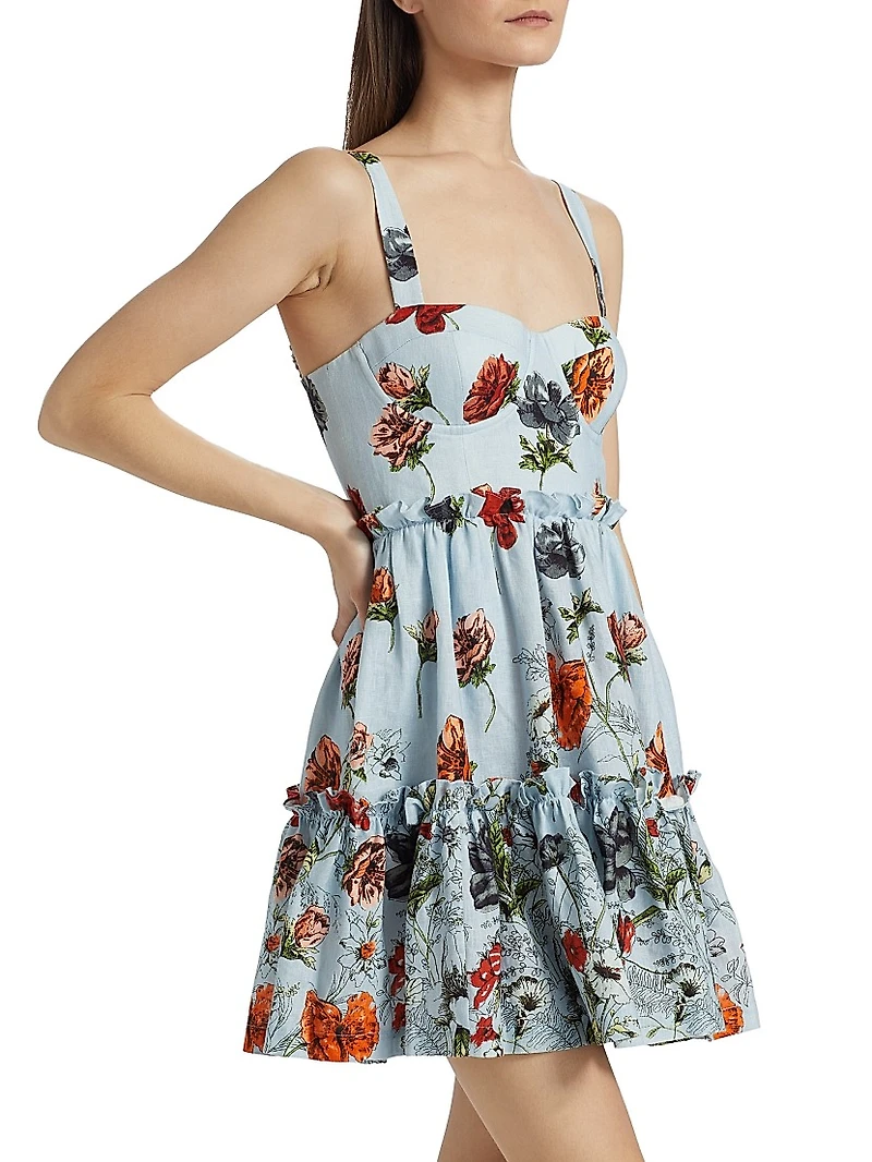 Audrey Floral Linen Minidress