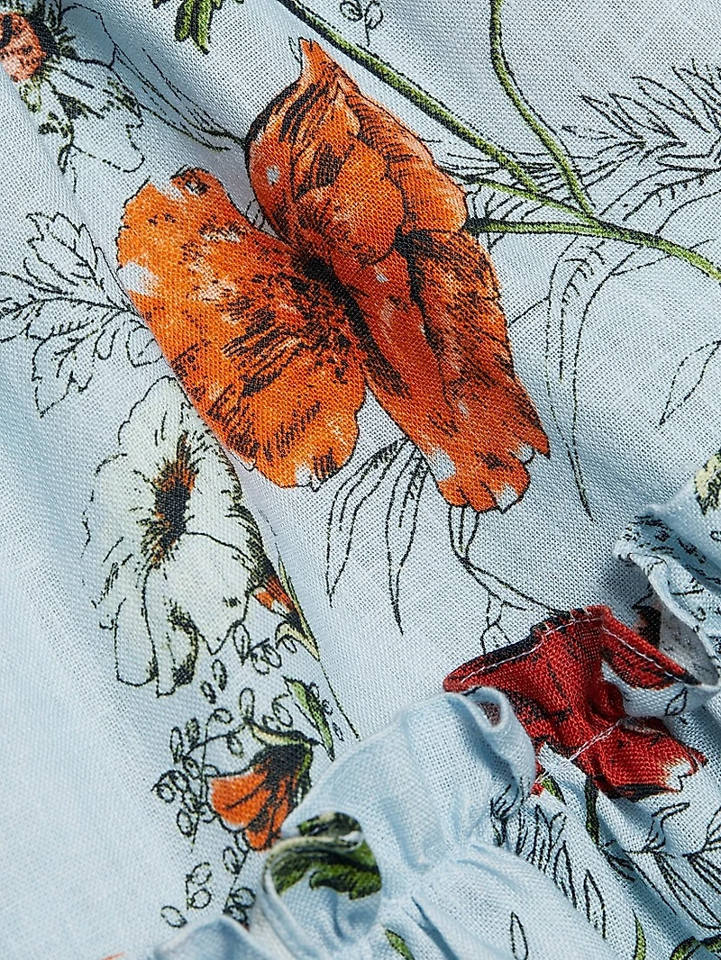 Audrey Floral Linen Minidress