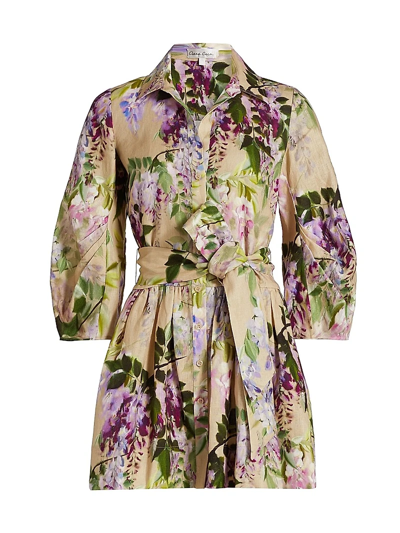 Raya Wisteria Mini Shirtdress