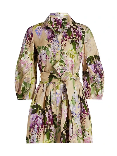 Raya Wisteria Mini Shirtdress