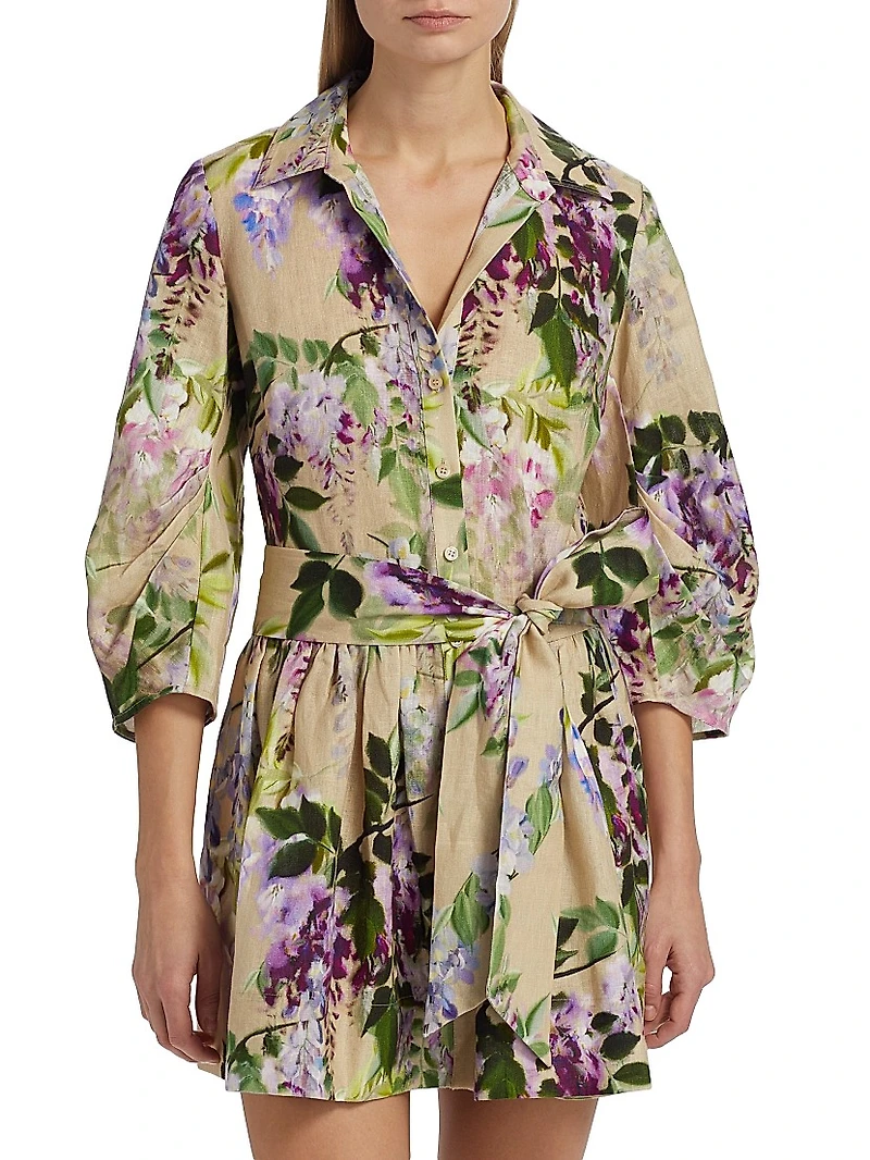Raya Wisteria Mini Shirtdress