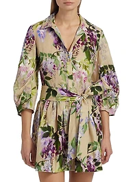 Raya Wisteria Mini Shirtdress