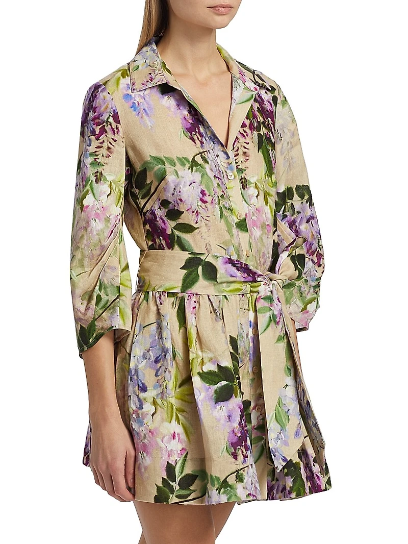 Raya Wisteria Mini Shirtdress